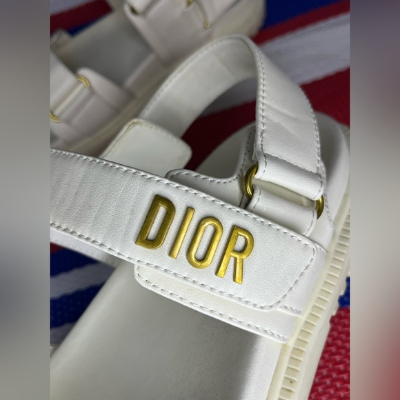 Authentic - Christian Dior DiorAct Sandals - Lambskin - Women’s Gold Shoes EU 41 - Picture 10 of 15